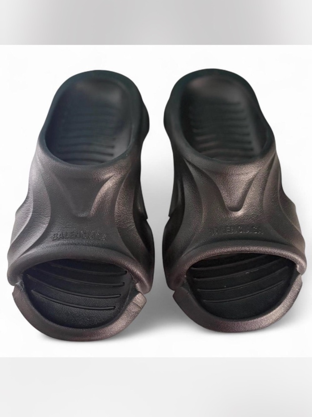 🔝 $525 Balenciaga Mold Foam Slide Sandals  Black US9/EUR39 - Picture 2 of 7